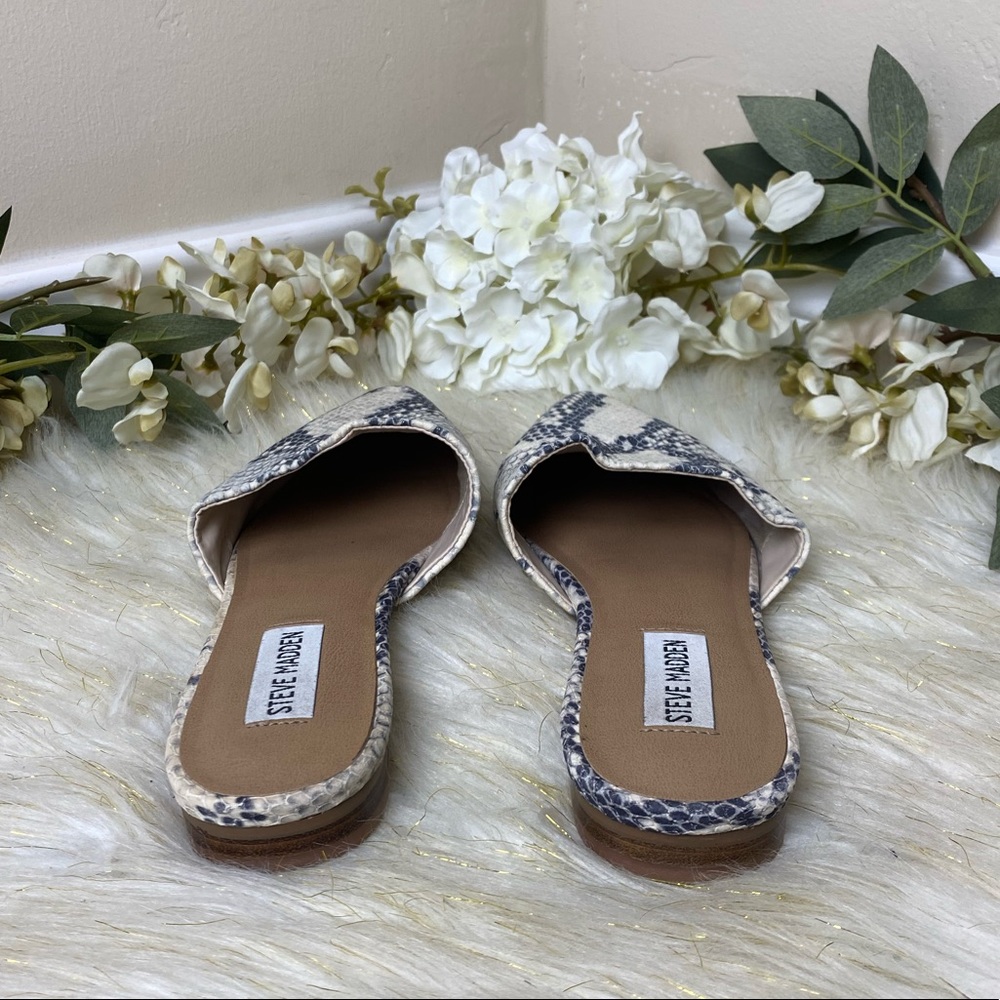 Steve Madden Trace Python Snake Slip On Mules Sz 7 - image 4